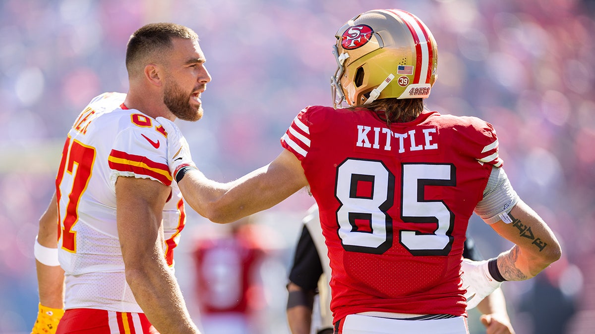 George Kittle says he texted Travis Kelce to use Taylor Swift’s bathroom during Christian McCaffrey’s wedding