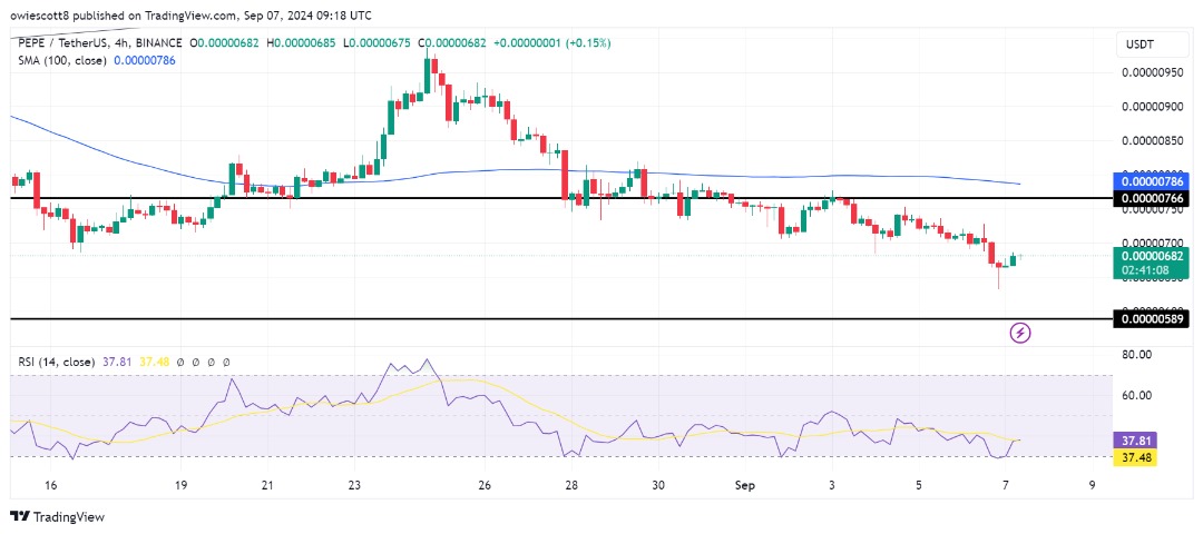 PEPE Faces Key Support Test At $0.00000589